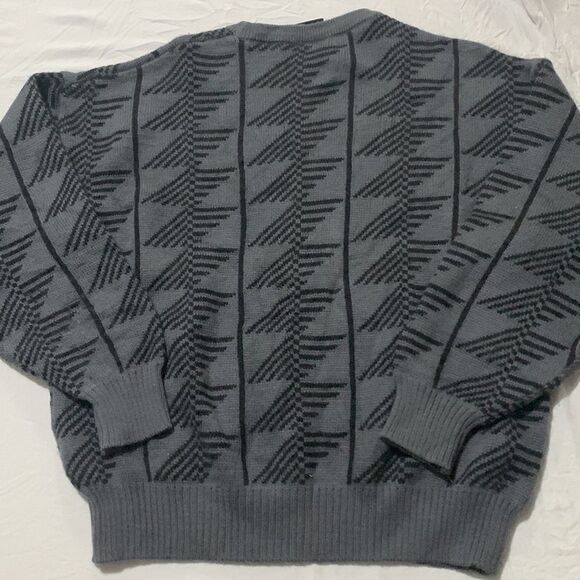 Vintage Italian Pure Wool Sweater - Retro Geometric Pullover - Winter Fall - Picture 11 of 11
